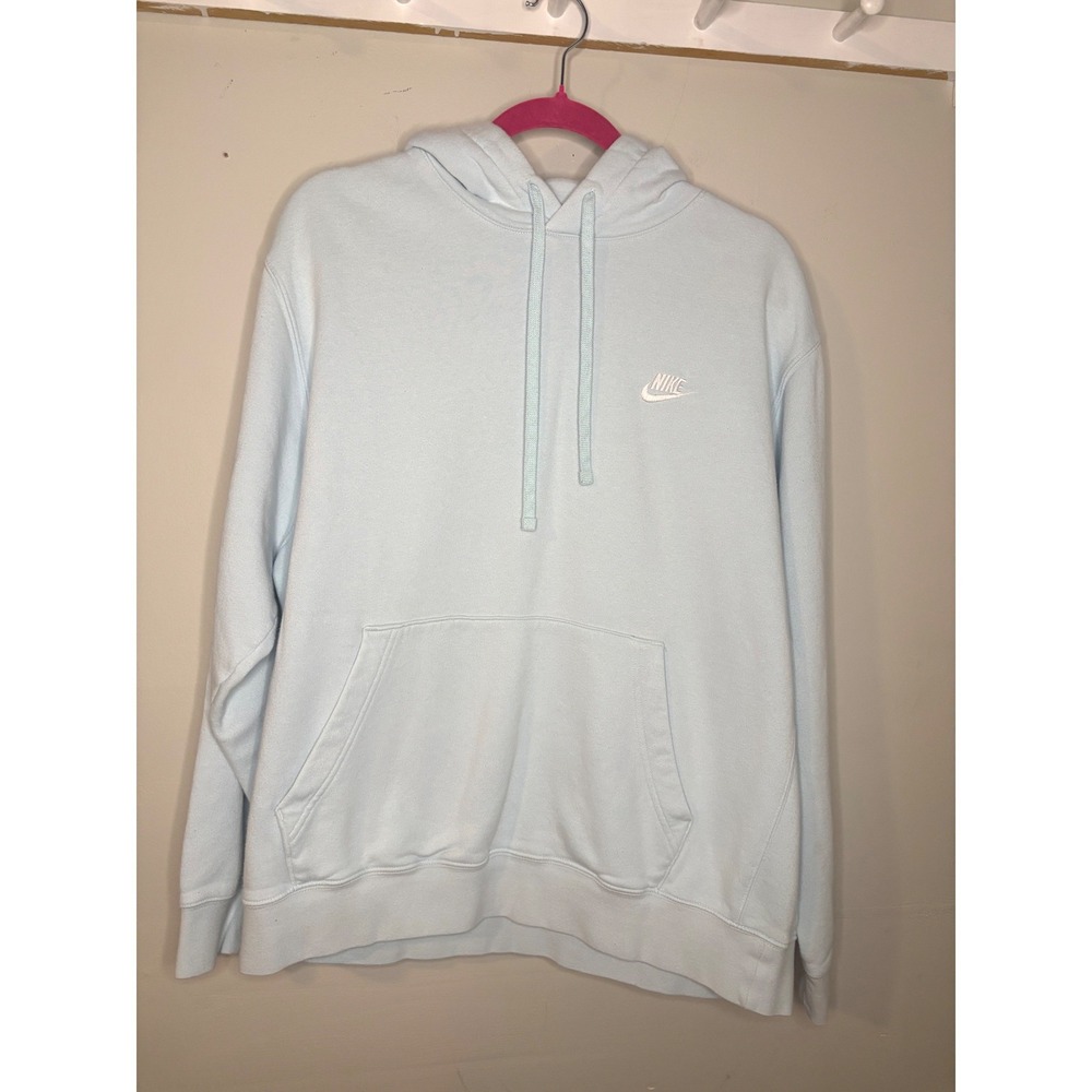 Nike Sportswear Club Fleece Hoodie Light Blue Womens XL